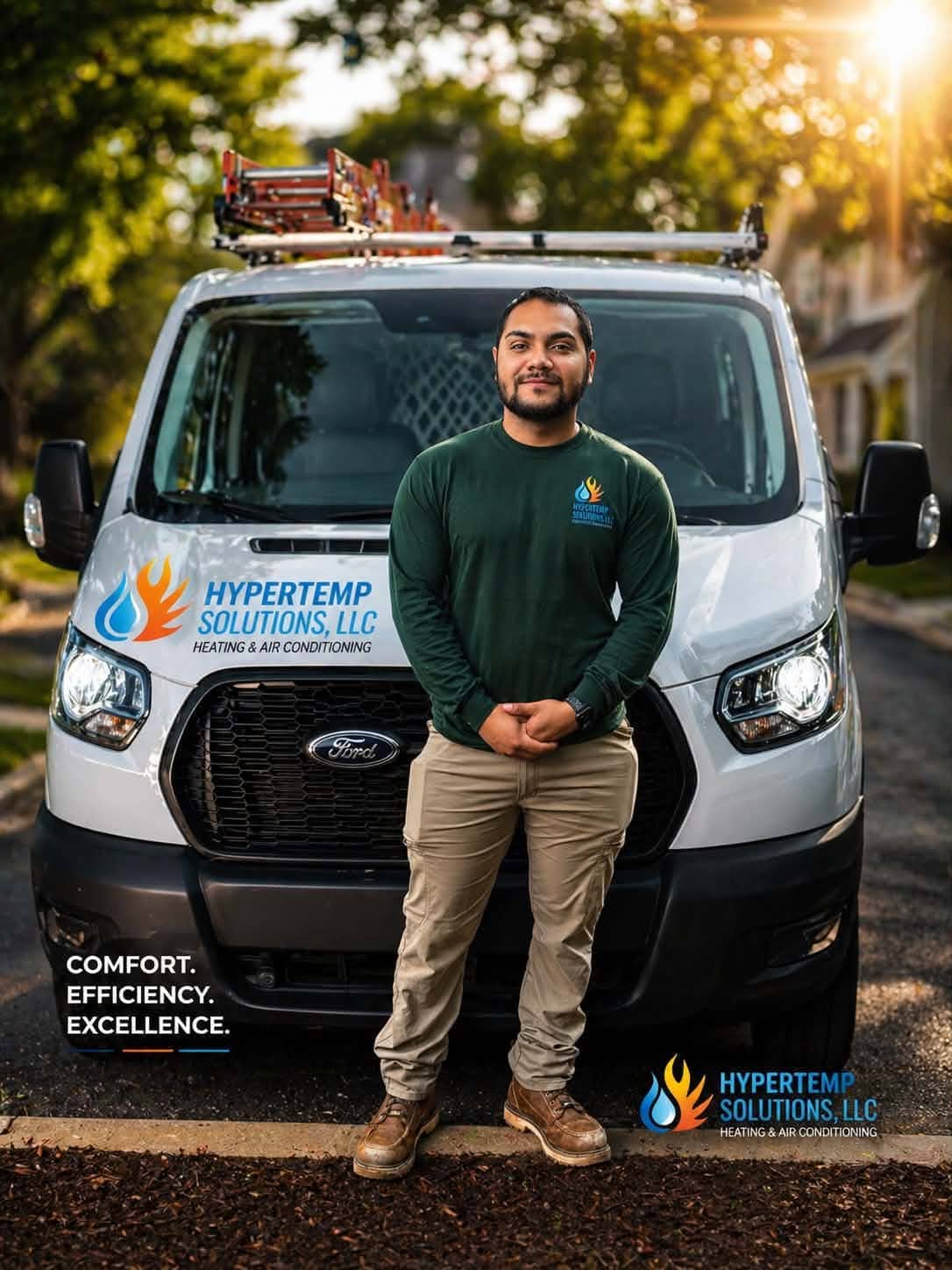 Ruben of HyperTemp HVAC on a residential AC service call in the Atlanta metro